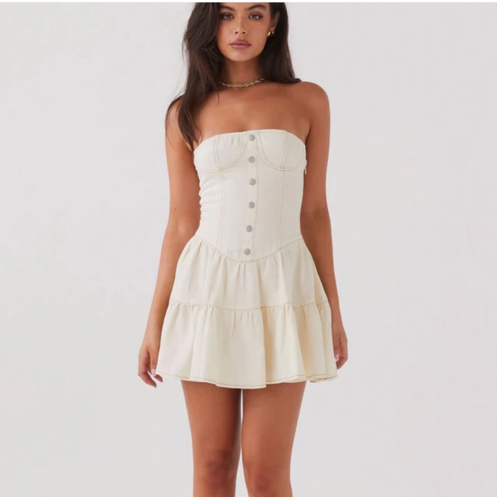 Pepper mayo Adriana Denim Bustier Dress - Antique